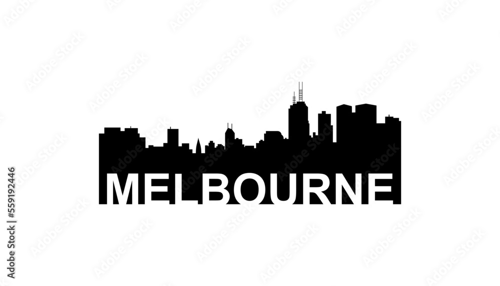 Melbourne Australia skyline silhouette, Melbourne city vector illustration