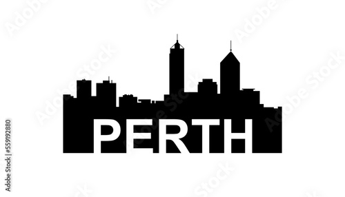 Perth Australia skyline silhouette, Perth city vector illustration © Narek