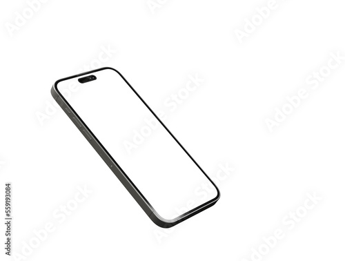 3d smartphone with blank screen isolated - mockup