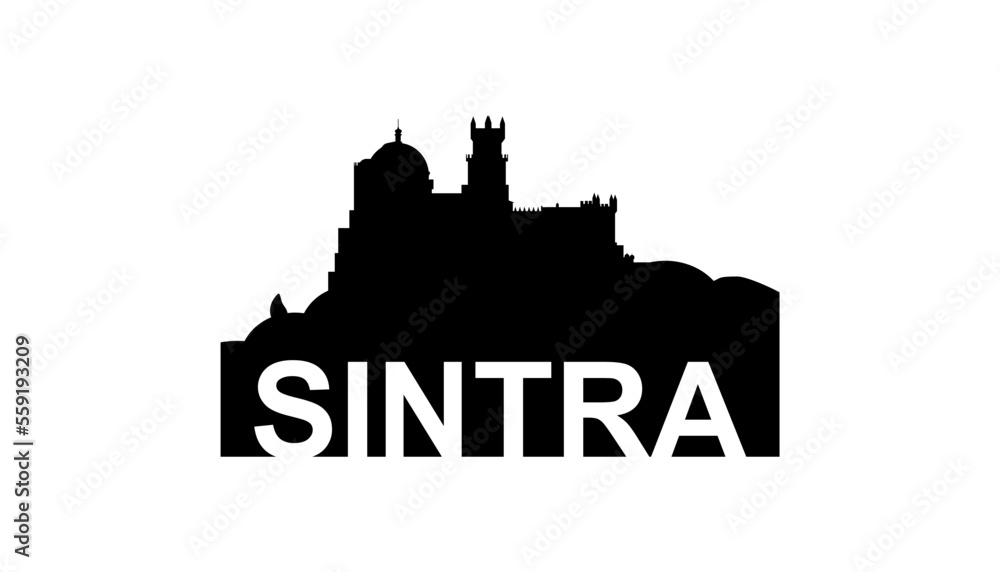 Sintra Portugal skyline silhouette, Sintra city vector illustration