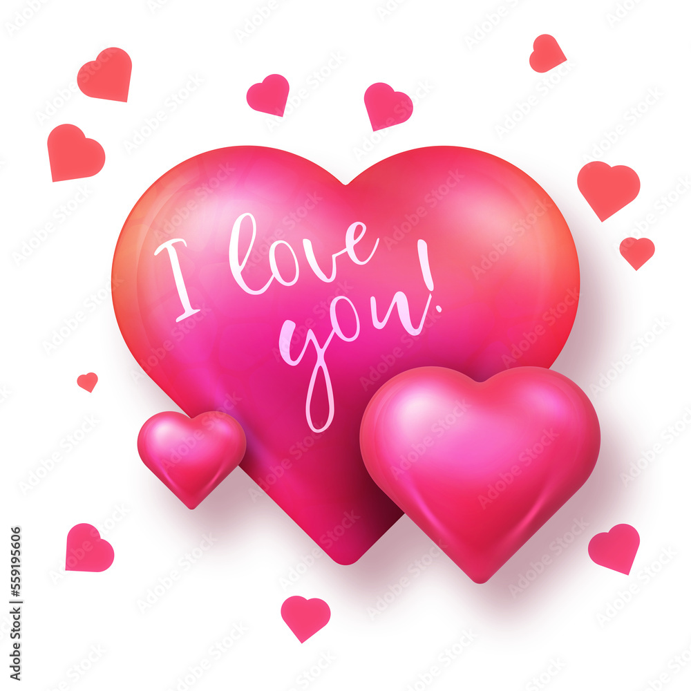 Valentines day card with heart on transparent Valentines day card with heart on transparent