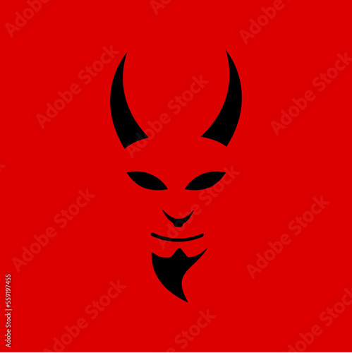 Devil on a red background.