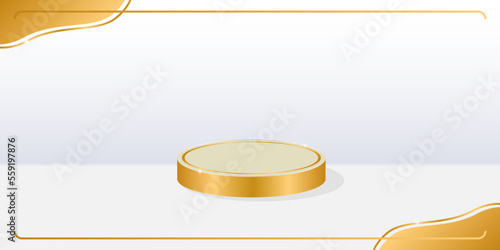 Luxurious abstract background and gold podium, great to use for beauty product promotion needs. Vector illustrator. File Eps 10.