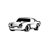 Silhouette racing car logo vector