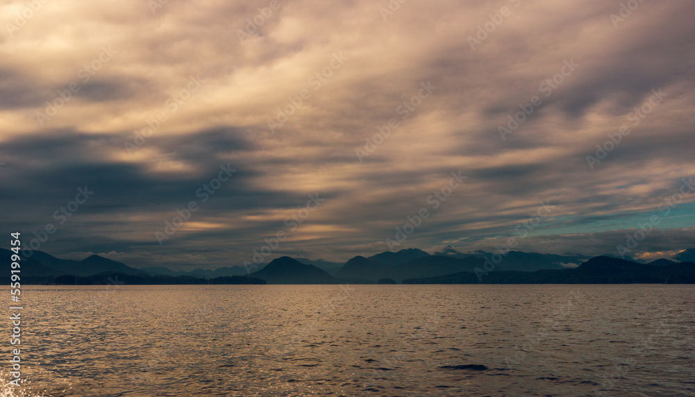 pacific ocean seascape in front of Tofino, Vancouver Island, Canada