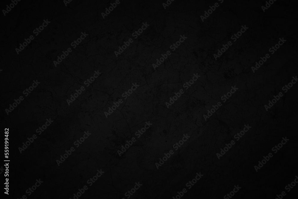 Black wall texture background. Dark concrete floor