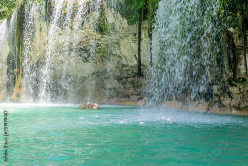 Fototapeta Naklejka Na Ścianę i Meble -  jungle waterfall with crystal clear water