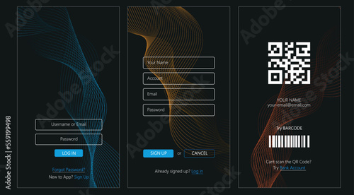 Online booking service mobile application template. UI, UX, GUI design elements. business application wireframe. User Interface kit isolated on grey background. Vector eps 10.