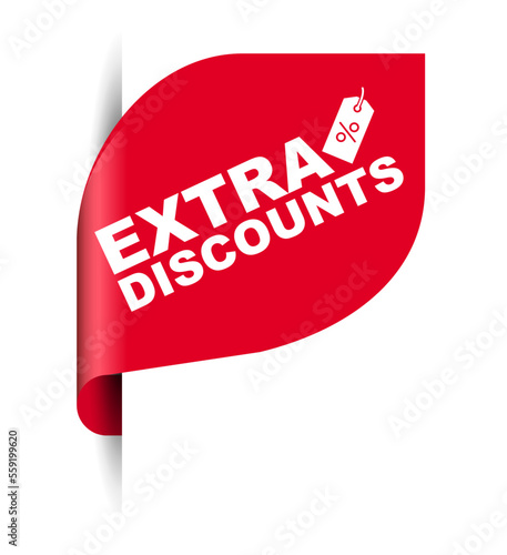 red vector illustration banner extra discounts