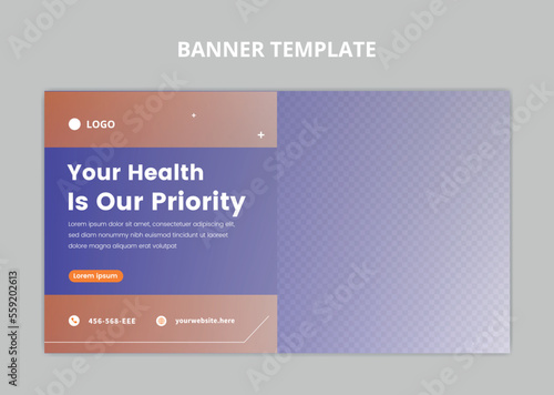 Medical health care web banner template.