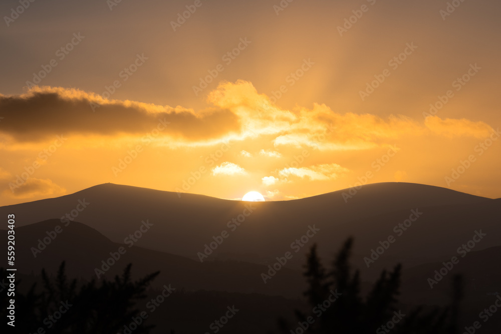 Sunset Over The Wicklow Mountains