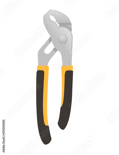 Water pump pliers hand tool instrument vector illustration isolated on white background