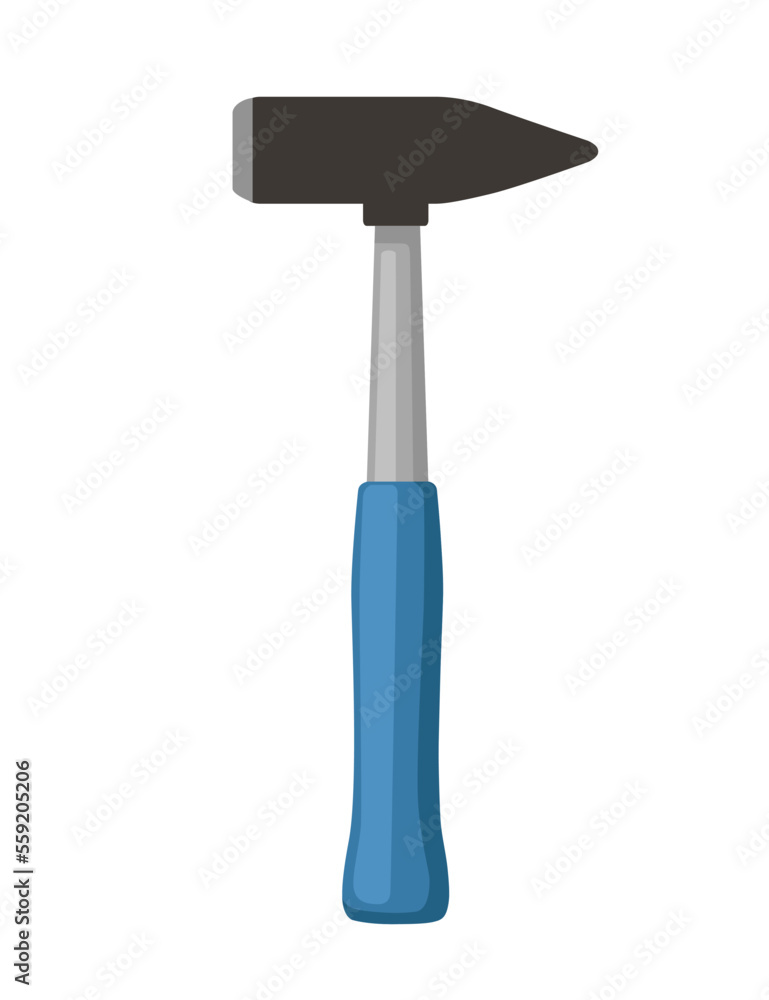 Claw hammer hand tool instrument vector illustration isolated on white background
