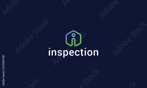 Letter i creative line art technological hexagonal modern logo 