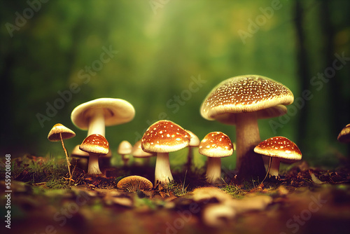 Fungi in Forest, Generative AI