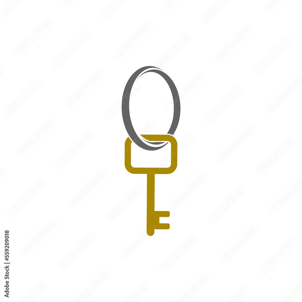 Key icon Gold silhouette isolated white background Key icon Gold silhouette isolated white background