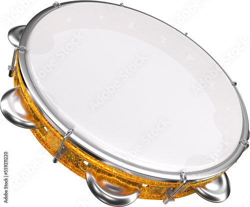 Photo Realistic tambourine supported on base