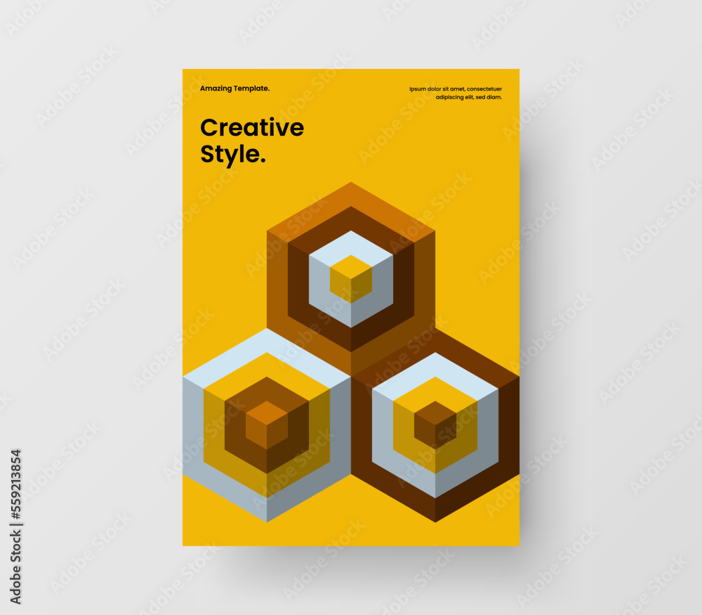 Obraz premium Abstract mosaic pattern placard concept. Bright booklet A4 design vector template.
