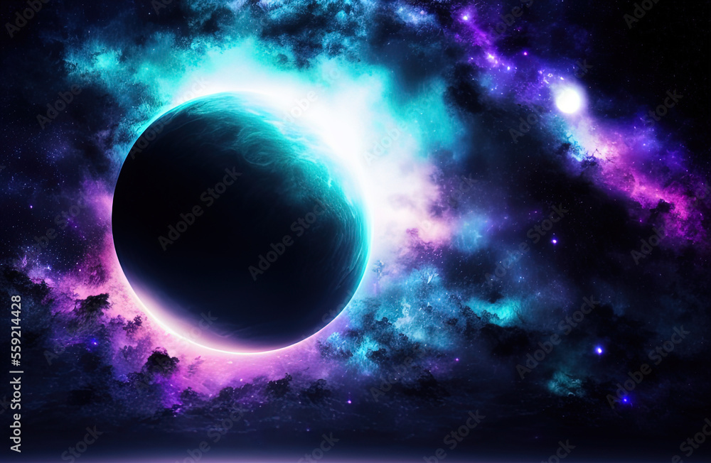 Obraz premium art illustration of the night sky . Generative AI