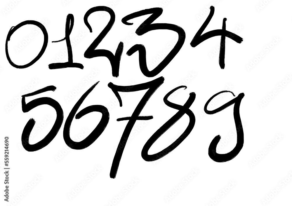 Ilustración numeros escritos en graffiti Ilustración numeros escritos en graffiti