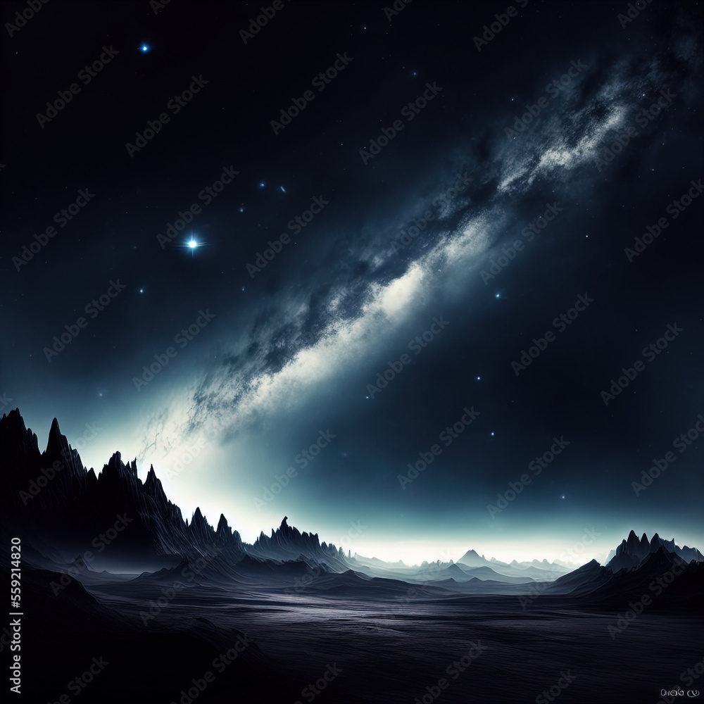 Fototapeta premium art illustration of the night sky . Generative AI