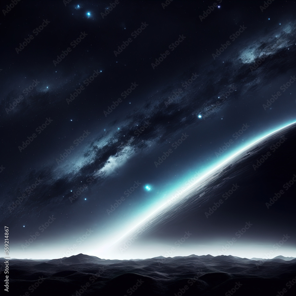 Naklejka premium art illustration of the night sky . Generative AI