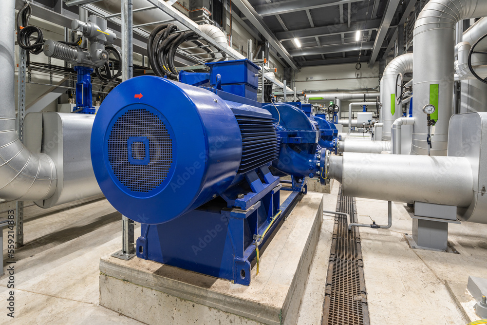 Water pumps in a large power plant Water pumps in a large power plant