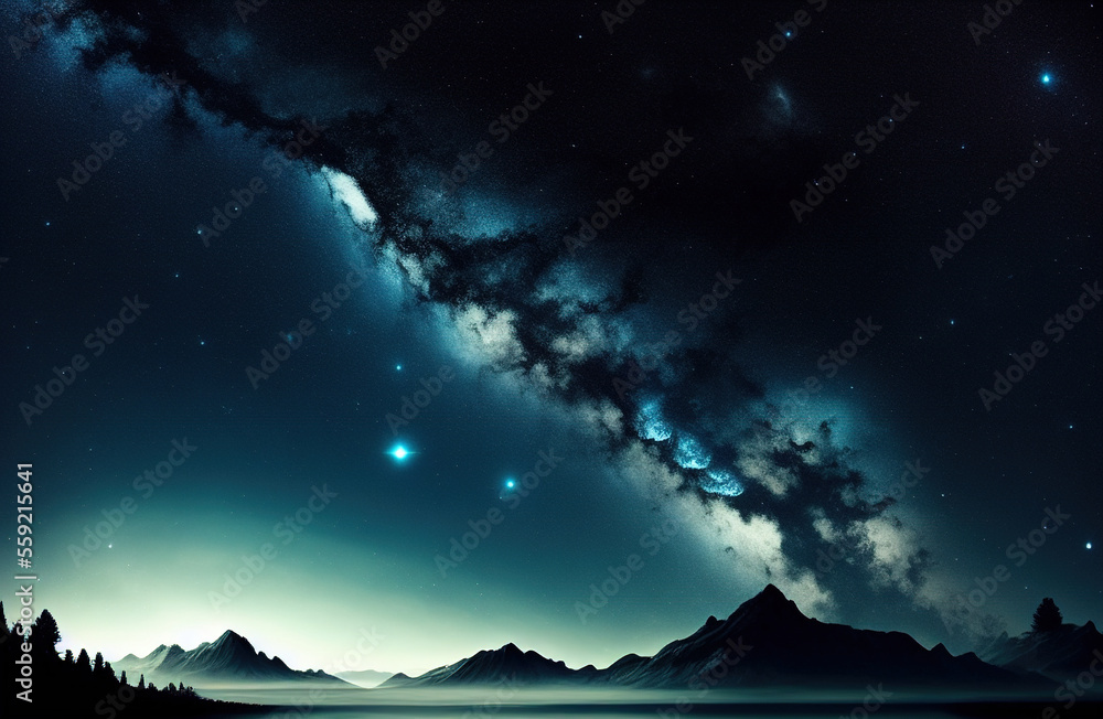 art illustration of the night sky . Generative AI