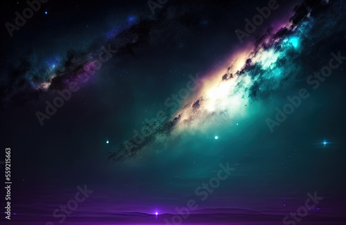 art illustration of the night sky . Generative AI © lndstock