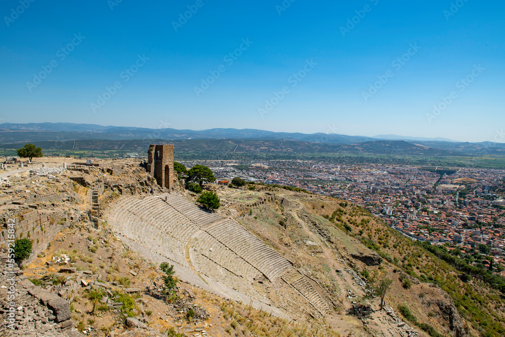 Fototapeta premium Pergamon Ancient Cİty.Pergamon was founded in the 3rd century BC as the capital of the Attalid dynasty. Located in the Aegean Region, the heart of the Antique World. Bergama Turkey