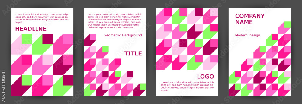 Corporate brochure front page template collection graphic design. Bauhaus style premium banner Corporate brochure front page template collection graphic design. Bauhaus style premium banner