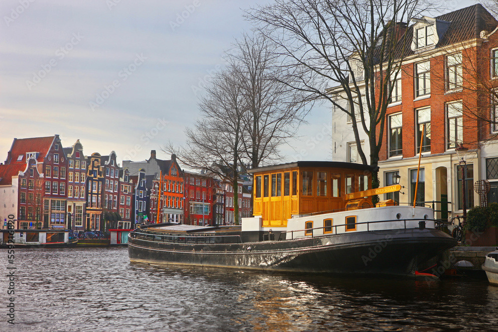 Naklejka premium Amsterdam, beautiful view from canals, Netherlands