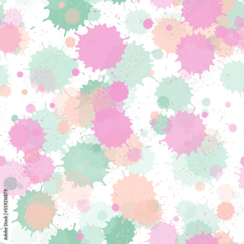 Paint stains seamless splatter, spray blots, spots