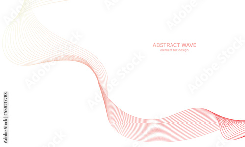 Abstract colorfull wave element for design. Digital frequency track equalizer. Stylized line art background.Vector illustration.Wave with lines created using blend tool.Curved wavy line, smooth stripe