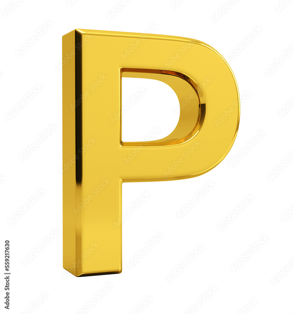 Letter P. 3d render