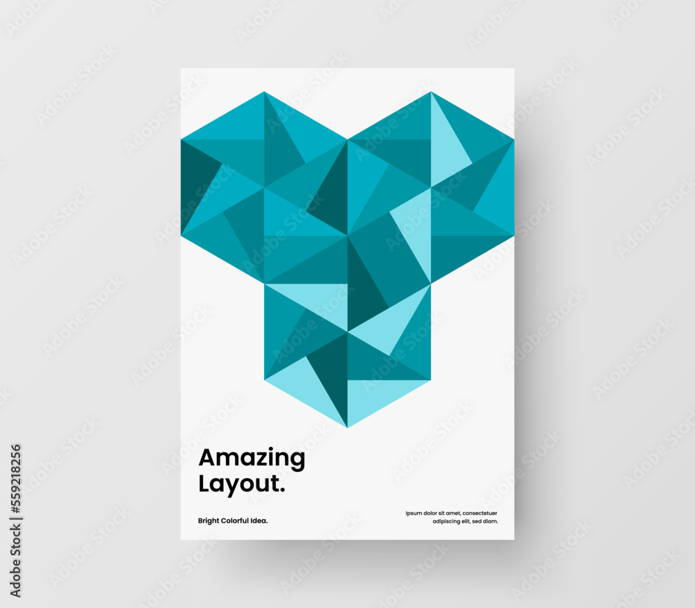 Fototapeta premium Isolated mosaic hexagons booklet illustration. Unique postcard vector design concept.