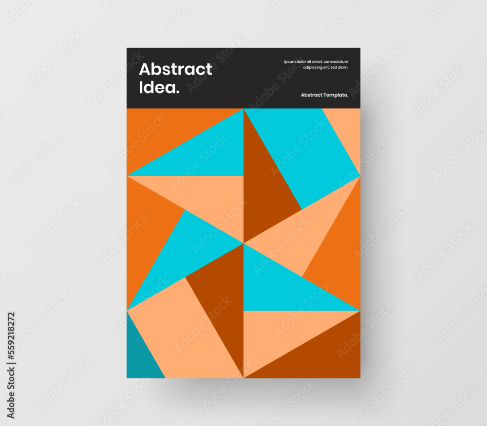 Original mosaic pattern brochure illustration. Creative corporate cover A4 vector design concept.