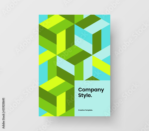 Isolated mosaic shapes front page illustration. Abstract leaflet vector design concept.