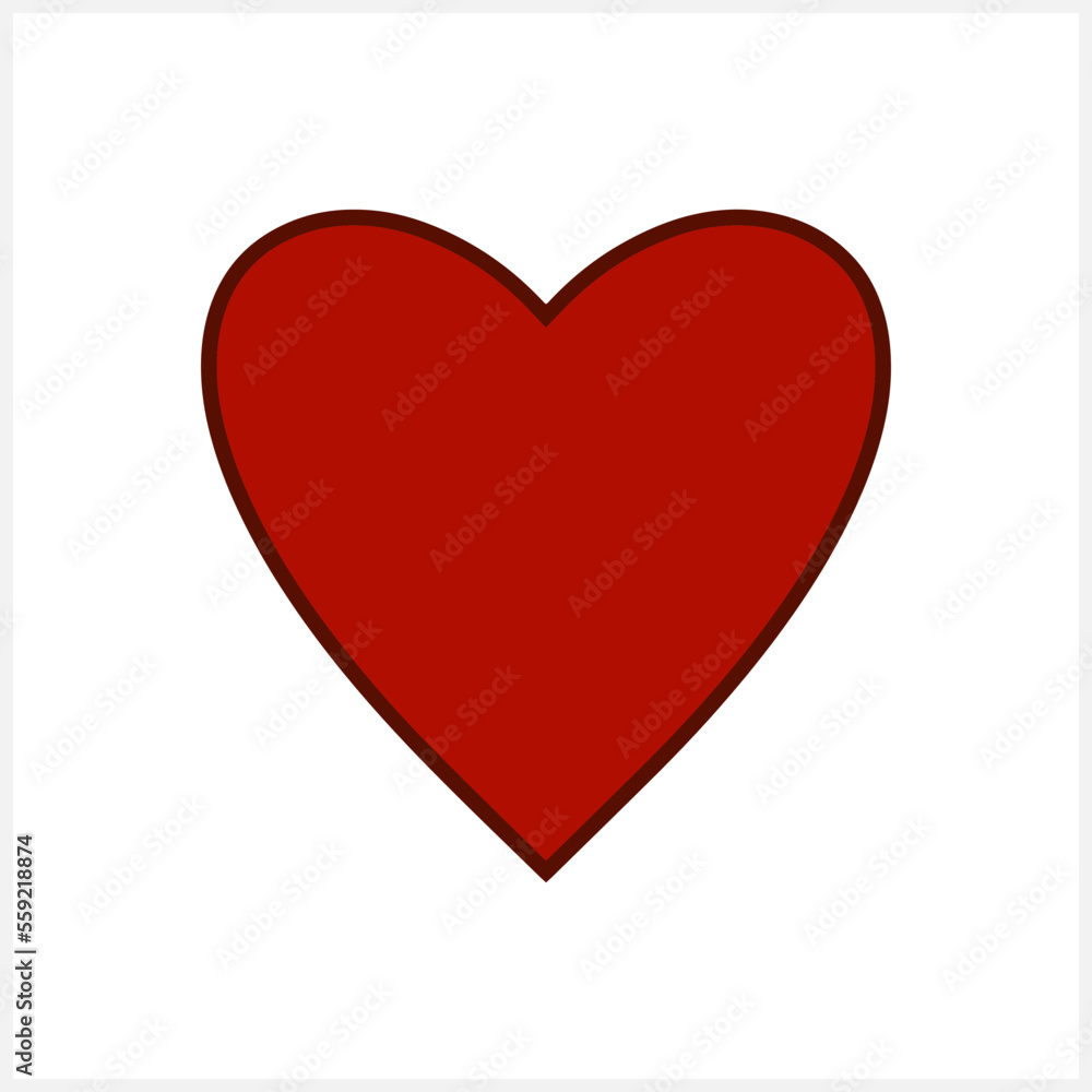 Doodle heart clipart. Valentines day symbol. Vector stock illustration. EPS 10