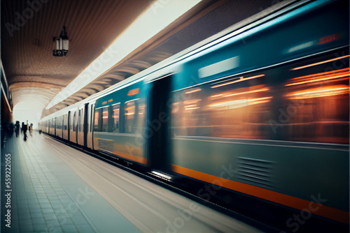 Blurred Motion Of Train At Subway Station © Trendboyt