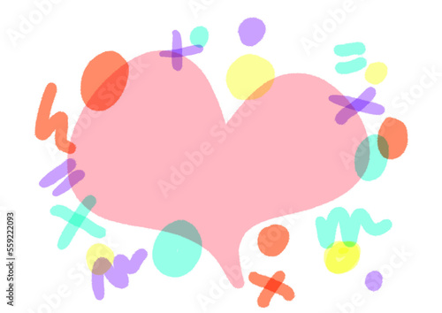 Ilustración corazón rosado