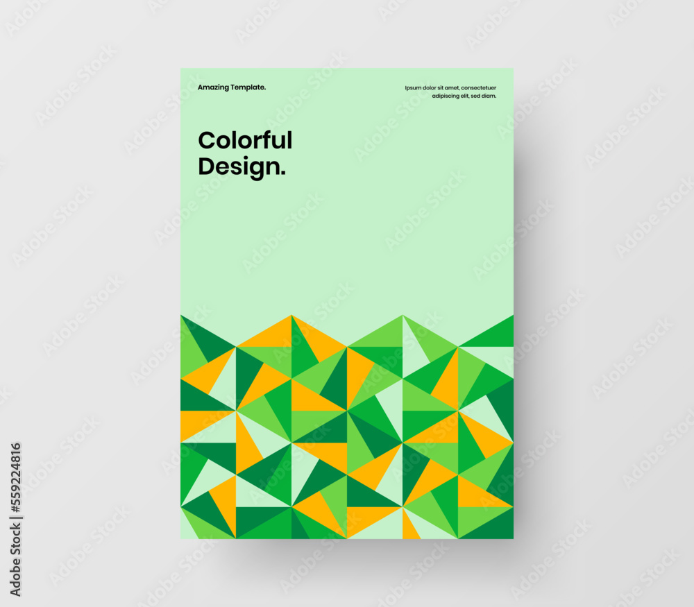 Amazing book cover vector design concept. Modern geometric shapes postcard template.