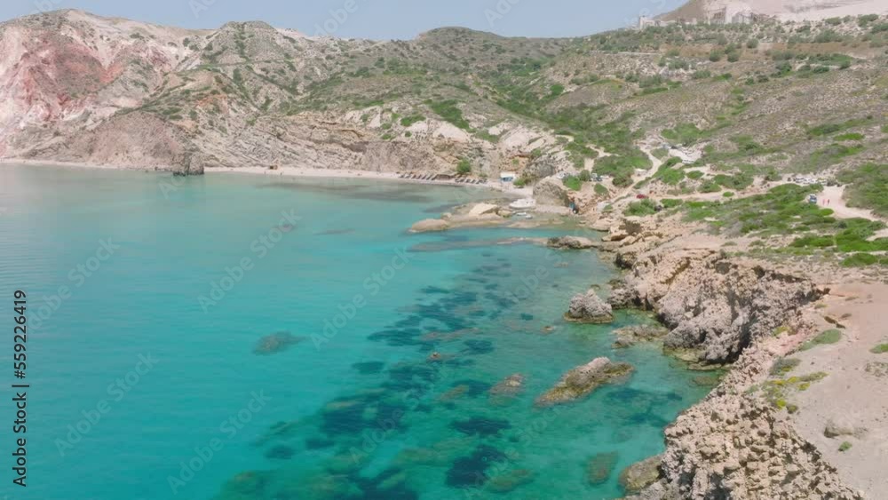Milos coastline with Firiplaka Beach, Greece. Milos coastline with Firiplaka Beach, Greece.