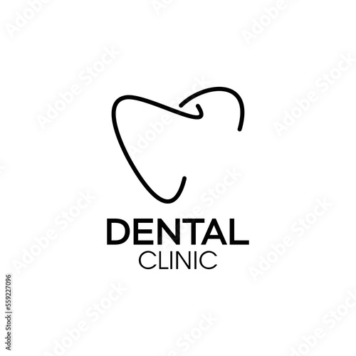 line art dental logo design vector