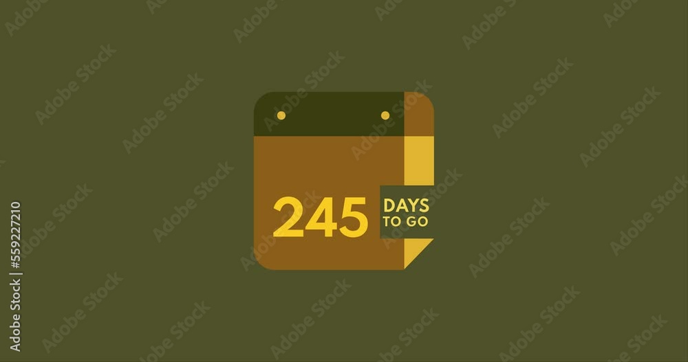 245 days to go calendar icon, 245 days countdown modern animation, Countdown left days 245 days to go calendar icon, 245 days countdown modern animation, Countdown left days