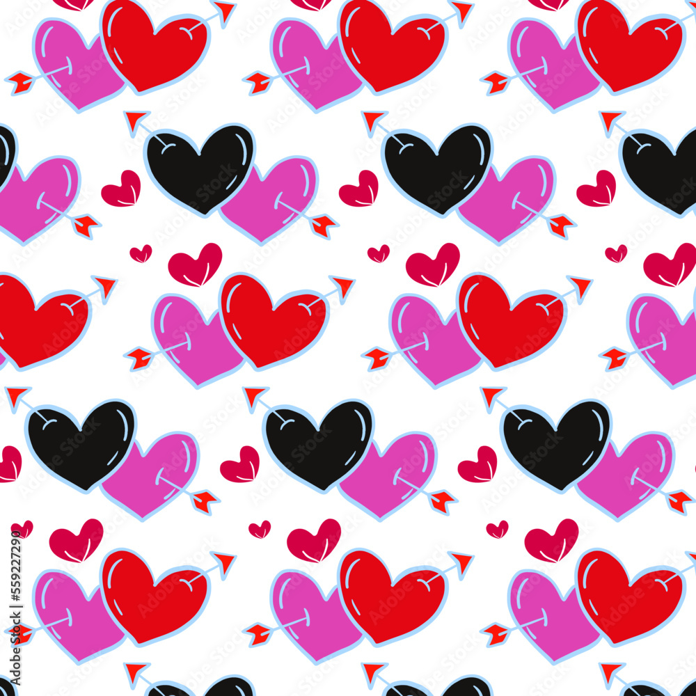 seamless pattern with hearts seamless pattern with hearts