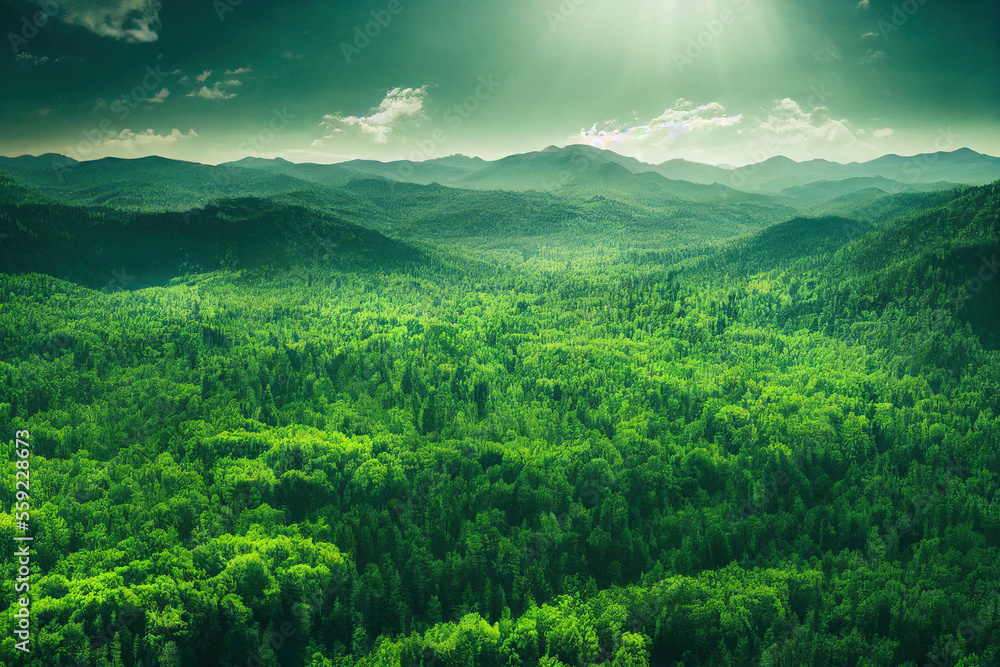 Wild forest landscape, Generative AI Wild forest landscape, Generative AI