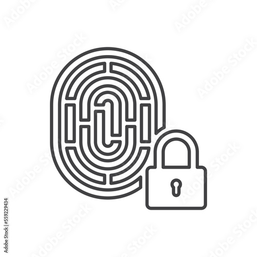 Fingerprint lock - biometric security icon