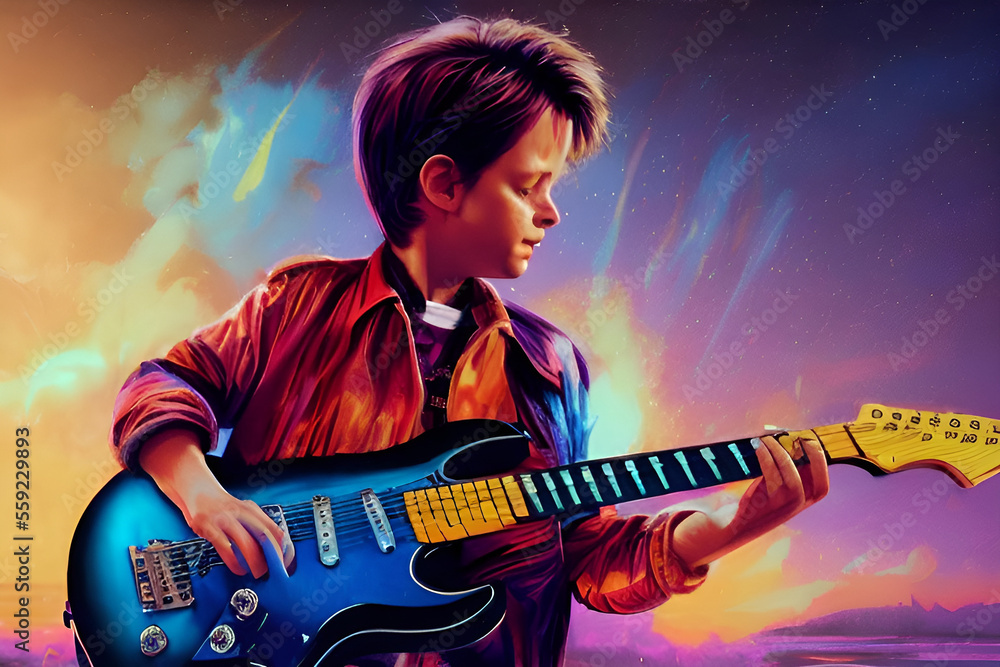 Obraz premium Boy playing guitar