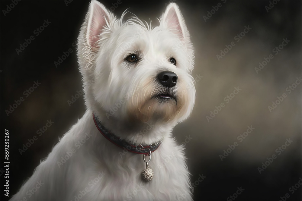 west highland white terrier portrait, Generative AI west highland white terrier portrait, Generative AI